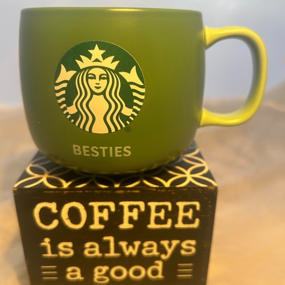Starbucks Bestie Green Stoneware Coffee Collector's Mug 12oz Never-Used - Picture 4 of 11